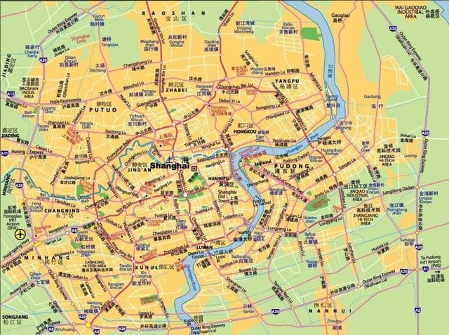 خريطة مطارات شنغهاي